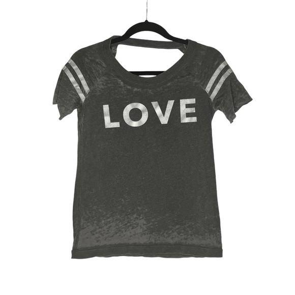 Chaser Love T shirt XS Gray white NWOT - Picture 3 of 10
